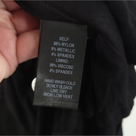 Lulus Maxi Wrap Dress Metallic Black Silver Tinsel Party Cocktail New Years NYE - Picture 11 of 14